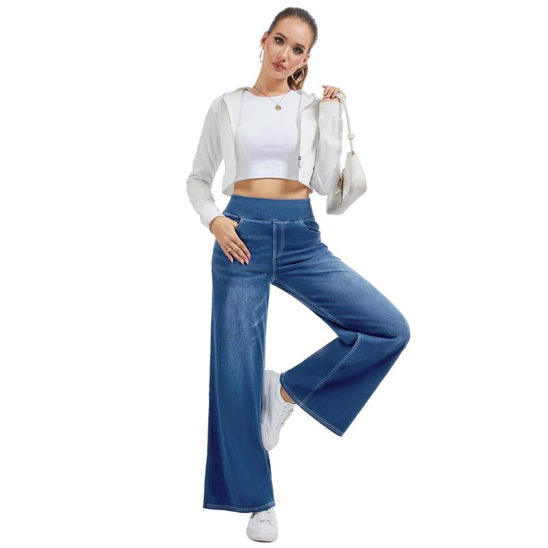 Stretchy Jeans for Women Pull on Baggy Fit