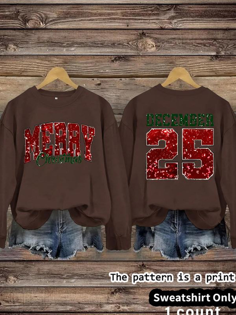 Women'S Casual Christmas Theme Pullover Sweater