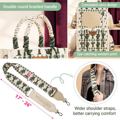 Wrangler Western Braided Handles Women Crossbody Bag 
