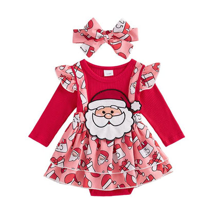 My First Christmas Baby Girl Outfit Newborn Gingerbread Man Romper Dress Cute Santa Dress Infant Fall Winter Xmas Clothes