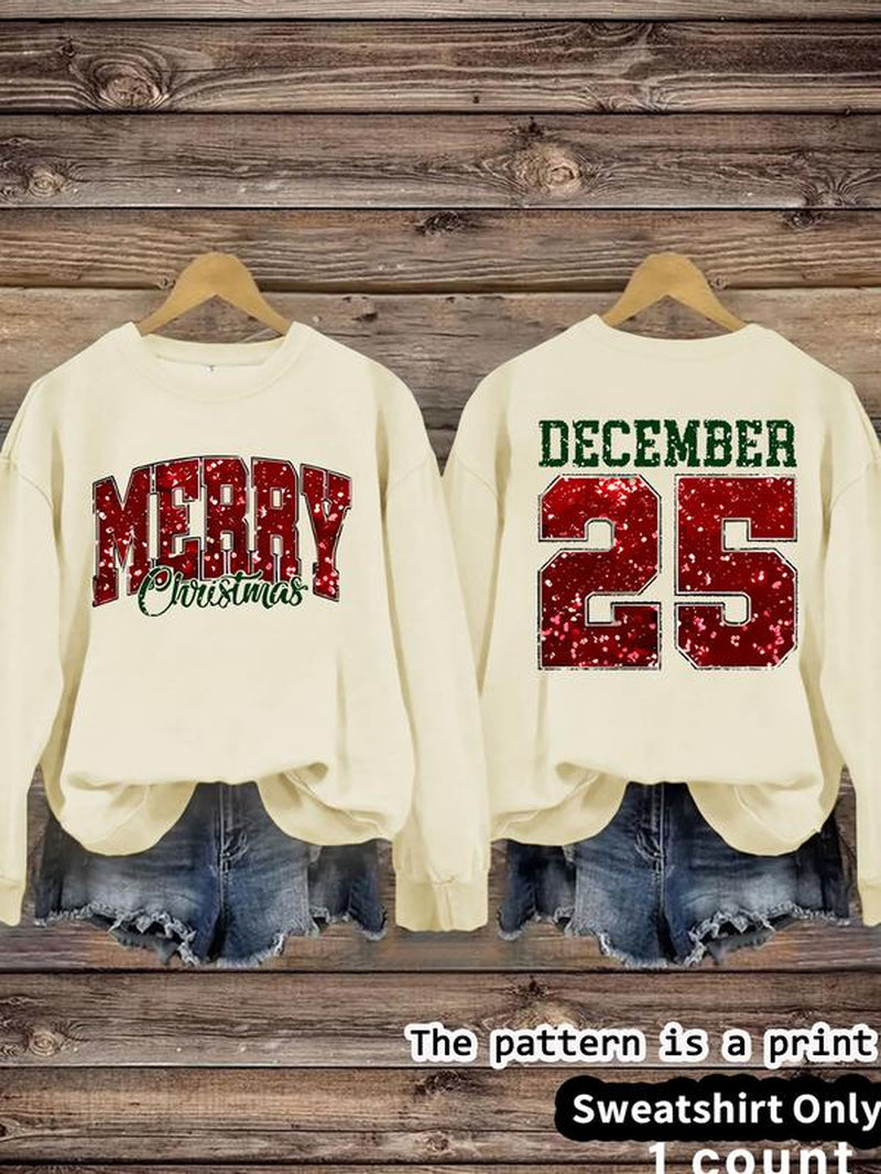 Women'S Casual Christmas Theme Pullover Sweater