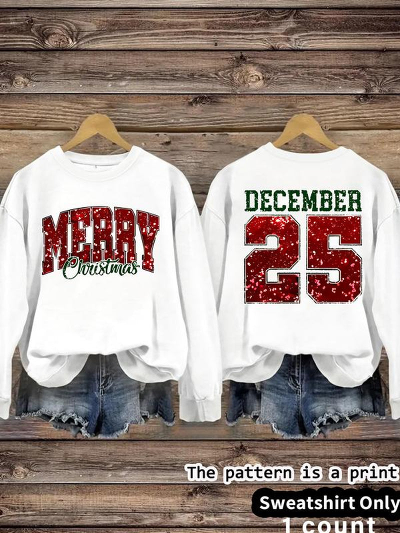Women'S Casual Christmas Theme Pullover Sweater