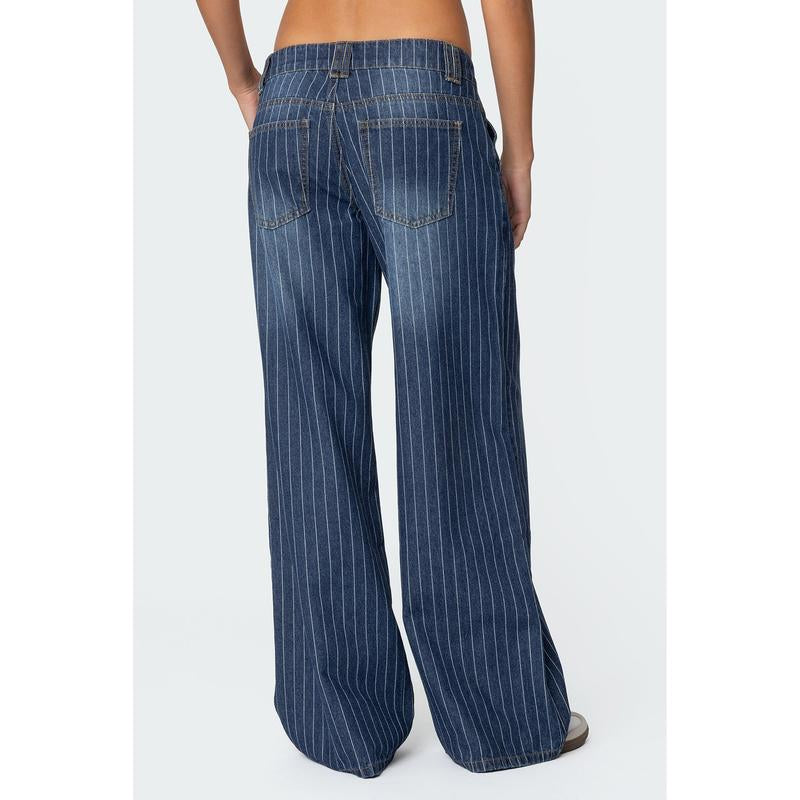 Striped Low Rise Jeans