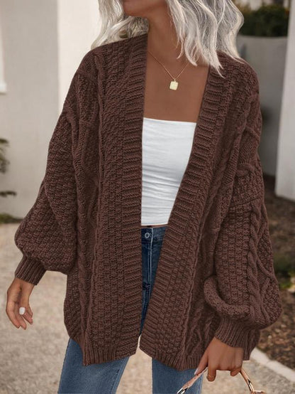 Women's Oversized Cable-Knit Open Front Sweater