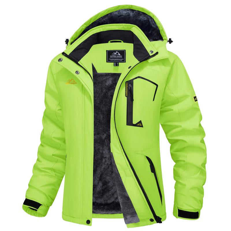 Waterproof Ski Jacket Hooded Fleece Warm Winter Jacket