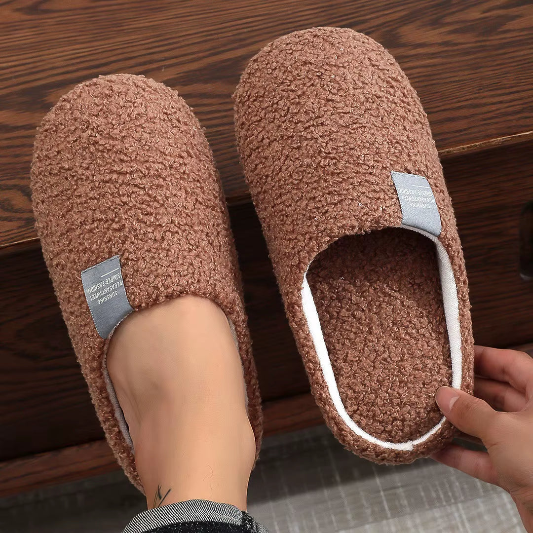 Women Slippers Light House Soft Home Cotton Slipper Winter Indoor Floor Shoes Couples Men Silence Slides Bedroom Flats