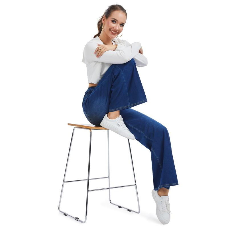 Stretchy Jeans for Women Pull on Baggy Fit 