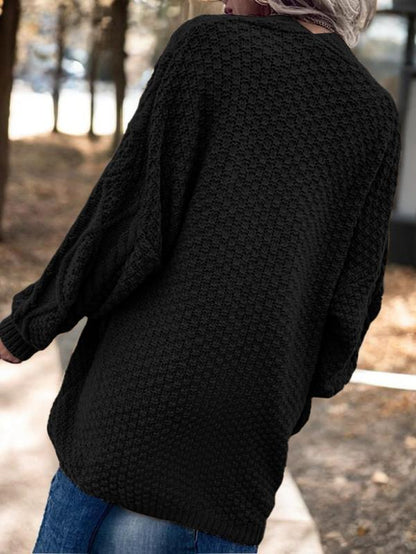 Women's Oversized Cable-Knit Open Front Sweater