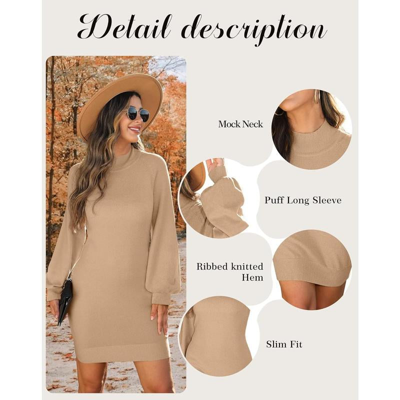 GRECERELLE Women's  Ribbed Long Sleeve  Dress