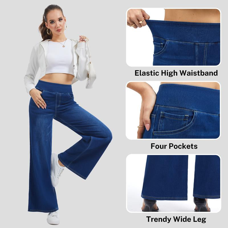 Stretchy Jeans for Women Pull on Baggy Fit 