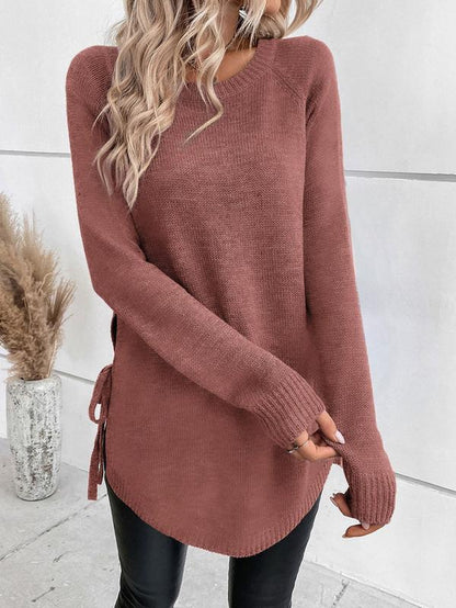  Casual Sweater Comfortable Mid-Length Knit 