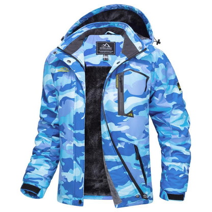 Waterproof Ski Jacket Hooded Fleece Warm Winter Jacket
