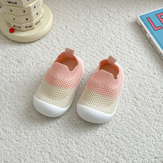 Baby Shoes Anti-Slip Breathable Infant Crib Floor Socks with Rubber Sole for Children Girls Boys Mesh Shoes Soft Bottom Slippers