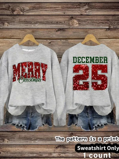 Women'S Casual Christmas Theme Pullover Sweater