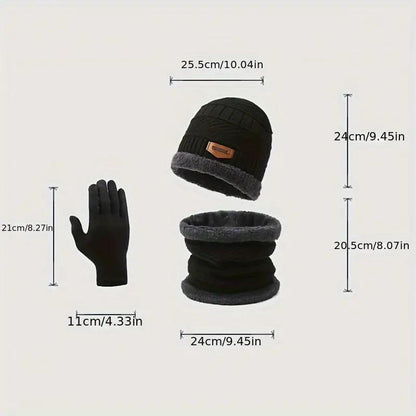 1 Set Warm Beanie & Scarf & Gloves for Outdoor 