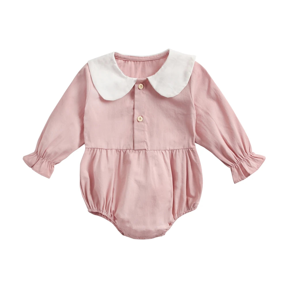 Princess Newborn Baby Girl Bodysuits Long Sleeve Cotton Baby Clothes Flowers Plaid Cute