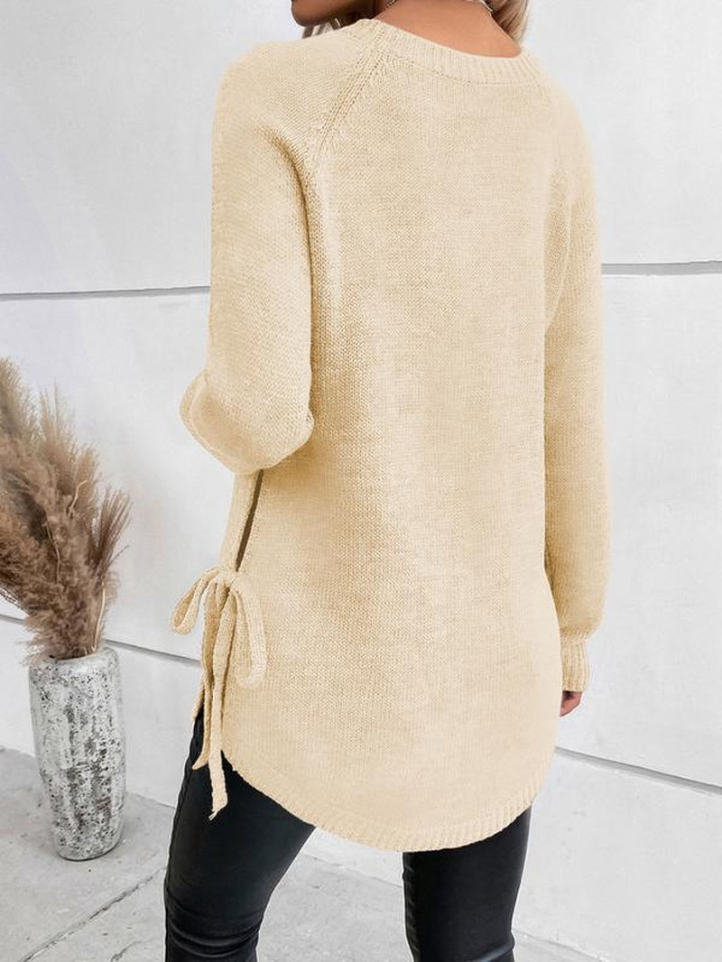  Casual Sweater Comfortable Mid-Length Knit 