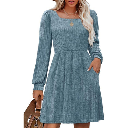 OFEEFAN Womens Knit Sweater Long Sleeve Dresses