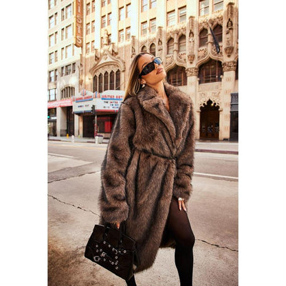 Two Toned Faux Fur Trench Coat