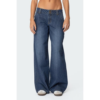 Striped Low Rise Jeans