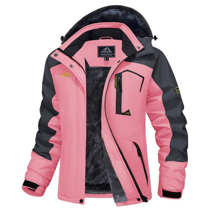 Waterproof Ski Jacket Hooded Fleece Warm Winter Jacket