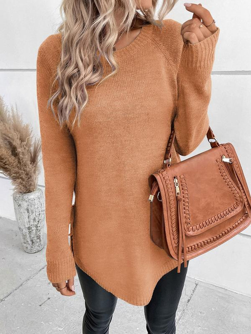  Casual Sweater Comfortable Mid-Length Knit 