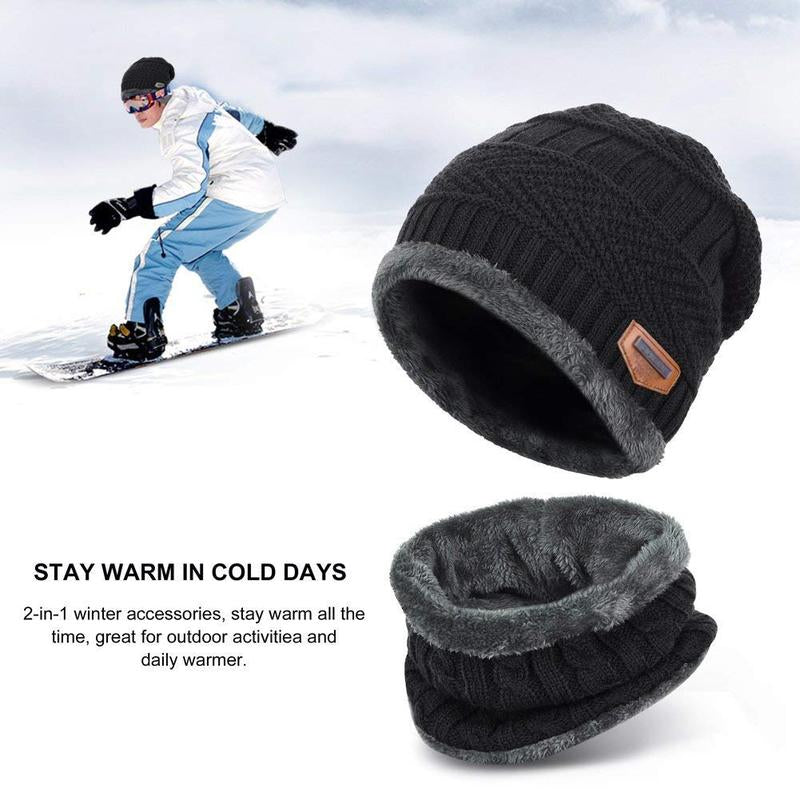 1 Set Warm Beanie & Scarf & Gloves for Outdoor 