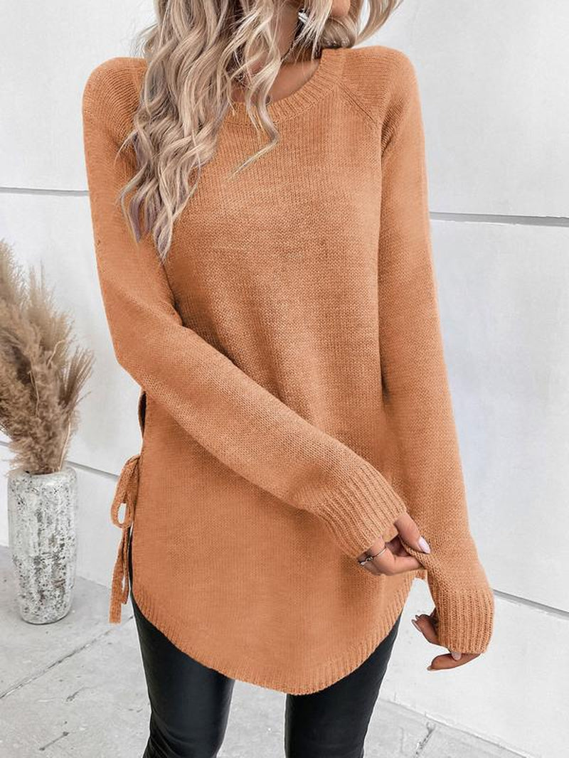  Casual Sweater Comfortable Mid-Length Knit 