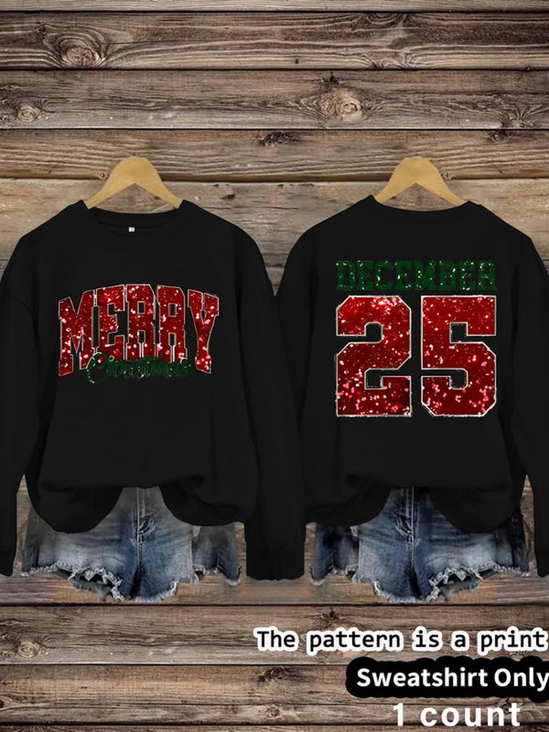 Women'S Casual Christmas Theme Pullover Sweater