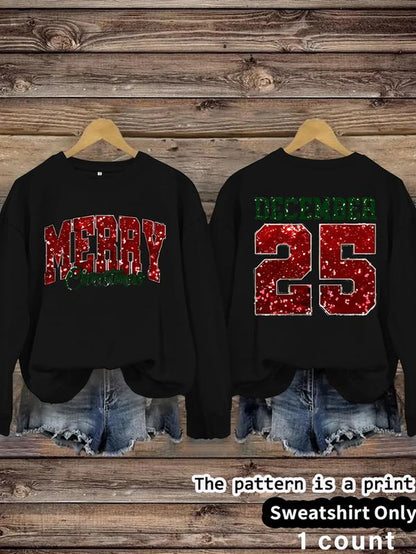 Women'S Casual Christmas Theme Pullover Sweater