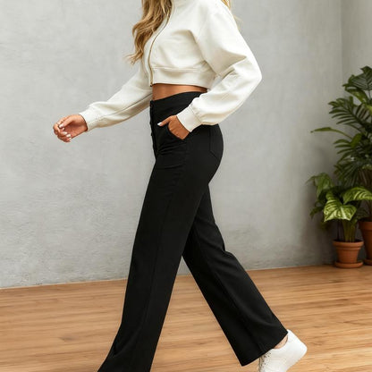 High Waisted Straight Leg Pants 