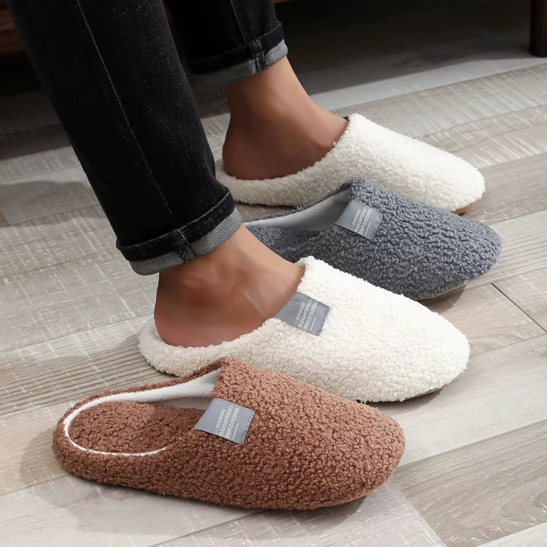 Women Slippers Light House Soft Home Cotton Slipper Winter Indoor Floor Shoes Couples Men Silence Slides Bedroom Flats
