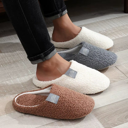 Women Slippers Light House Soft Home Cotton Slipper Winter Indoor Floor Shoes Couples Men Silence Slides Bedroom Flats