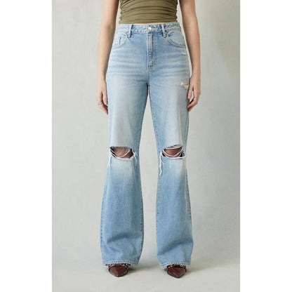 Pacsun Women'S Madison High Waisted Jeans Ripped Light Indigo