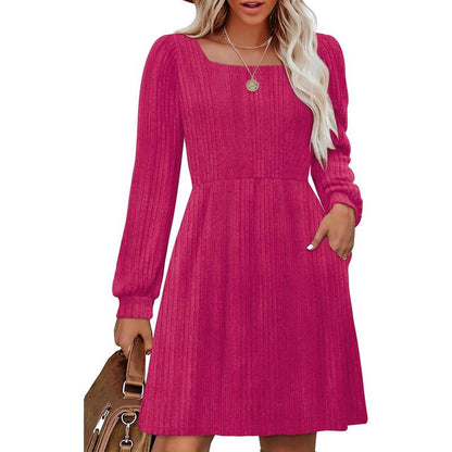 OFEEFAN Womens Knit Sweater Long Sleeve Dresses