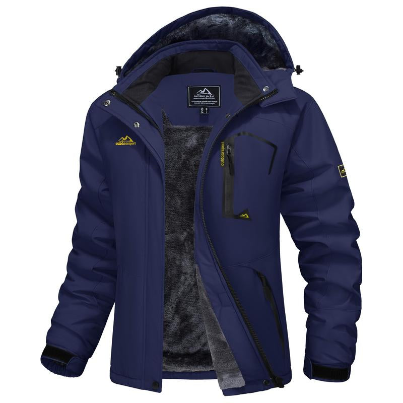 Waterproof Ski Jacket Hooded Fleece Warm Winter Jacket