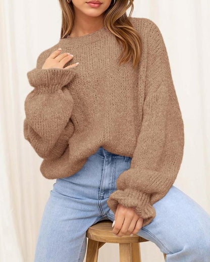 Oversized Sweater Crewneck Long Sleeve 