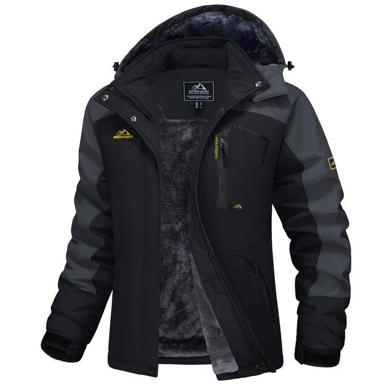 Waterproof Ski Jacket Hooded Fleece Warm Winter Jacket