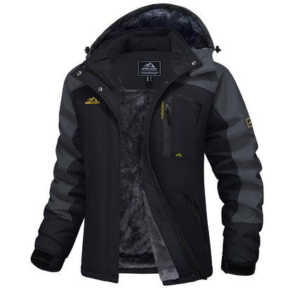 Waterproof Ski Jacket Hooded Fleece Warm Winter Jacket